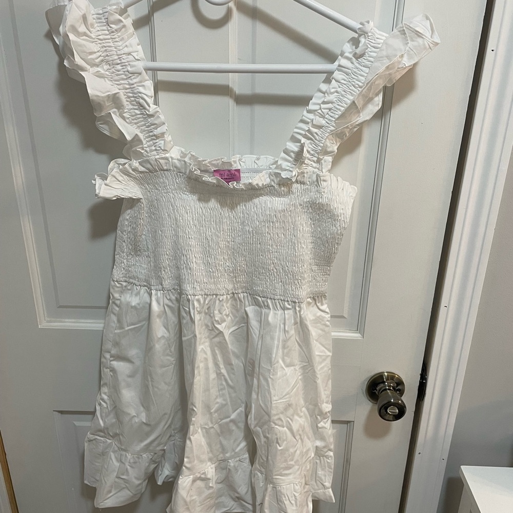 Flora Ruffle Strap Smock Top Mini Dress - Picture 3 of 5